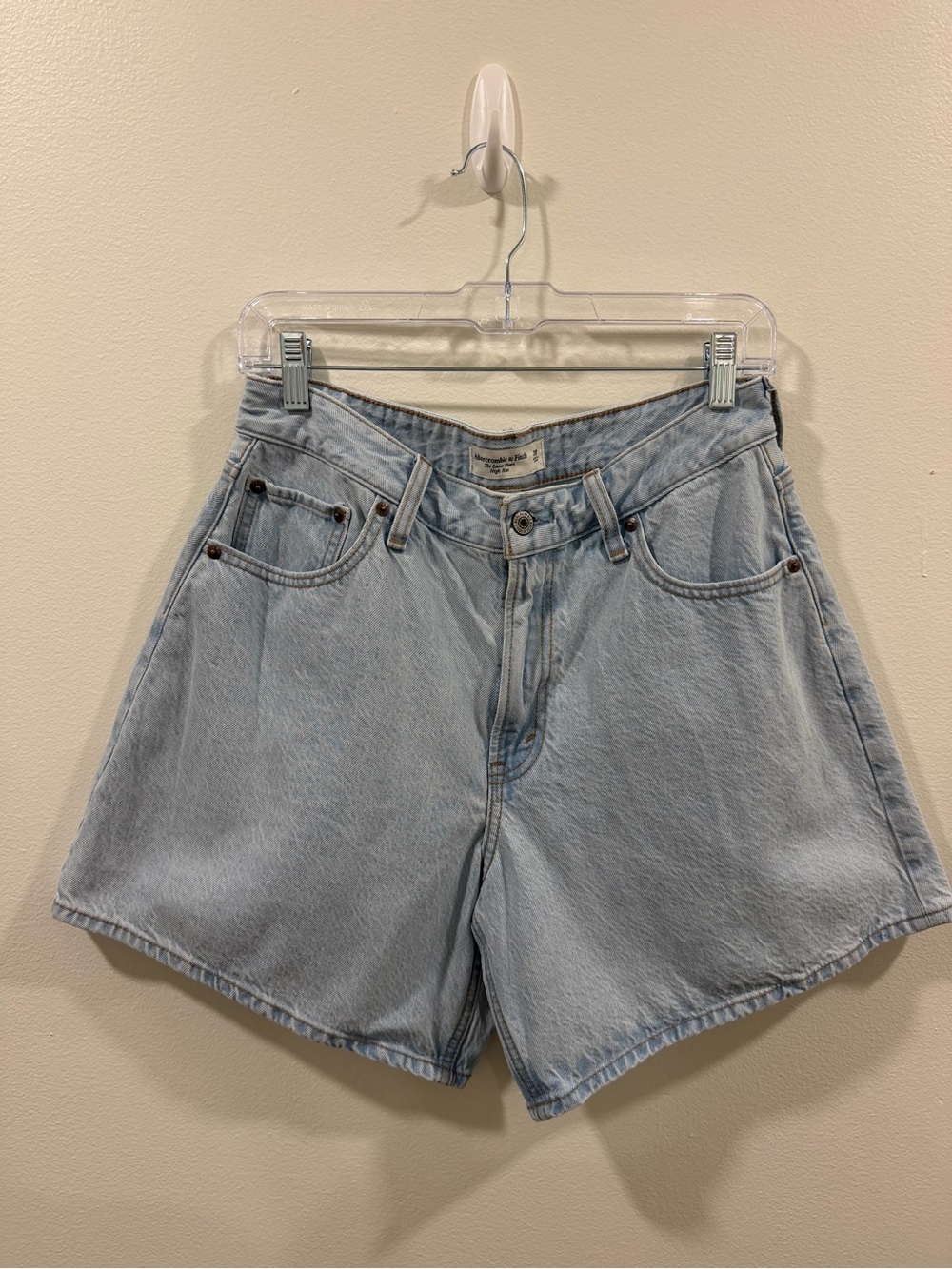 Abercrombie Curve Love High Rise Loose Denim Shorts